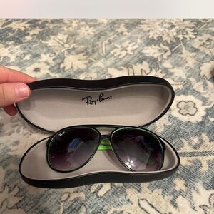 Ray-Ban Black Frames with Green Accents